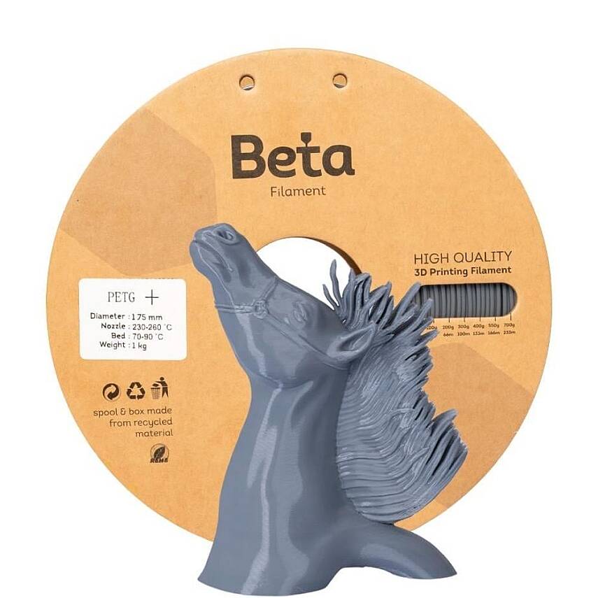  Beta PETG+ Gri Filament 1.75mm 1Kg - 1