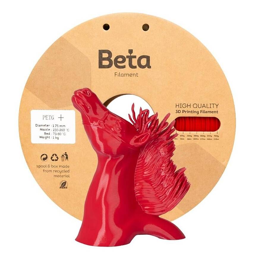  Beta PETG+ Kırmızı Filament 1.75mm 1Kg - 1