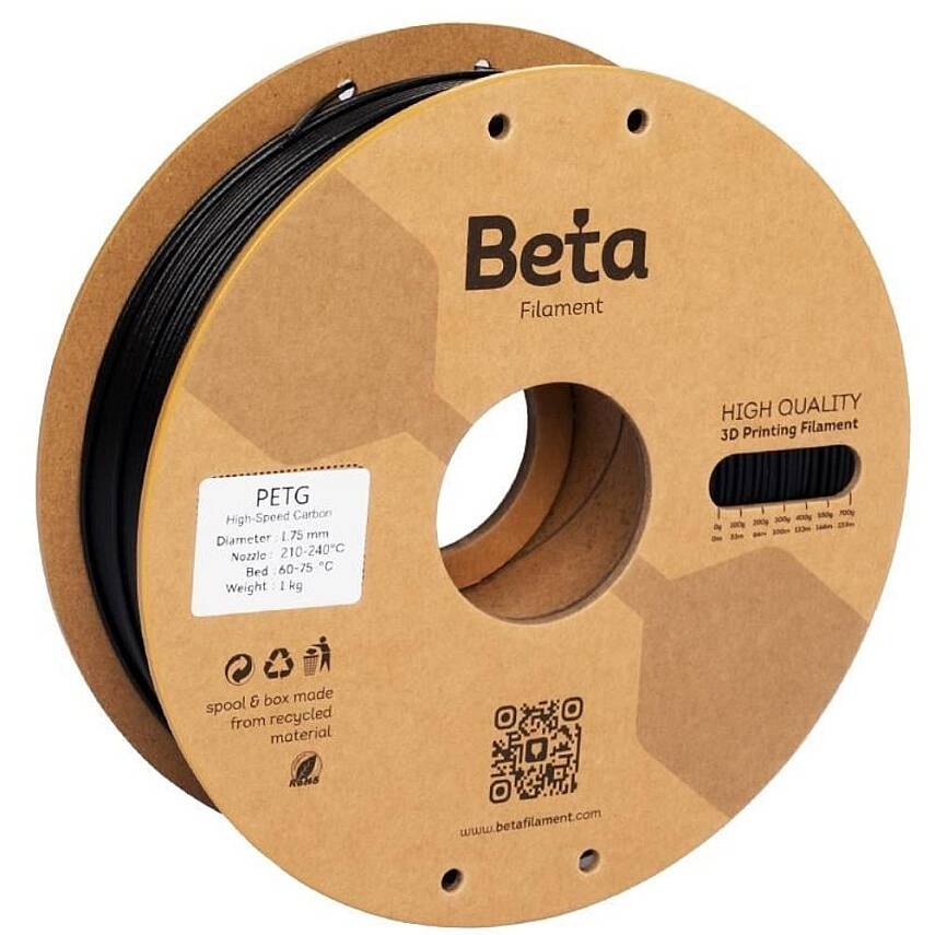 Beta PETG High-Speed Carbon Siyah Filament 1.75mm 1Kg - 1