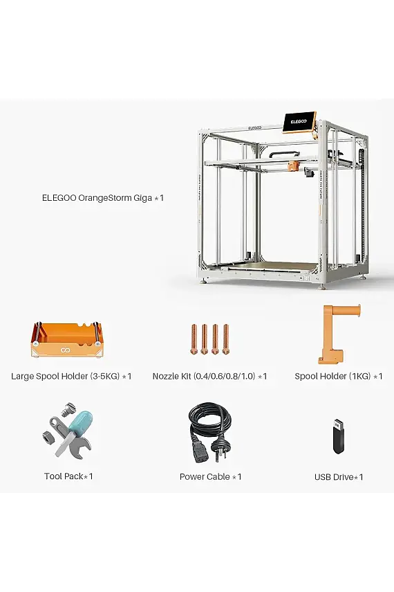 ELEGOO OrangeStorm Giga 3D Yazıcı (20-EKİM / 5-KASIM Teslim) Ön Sipariş Ürünüdür. - 4