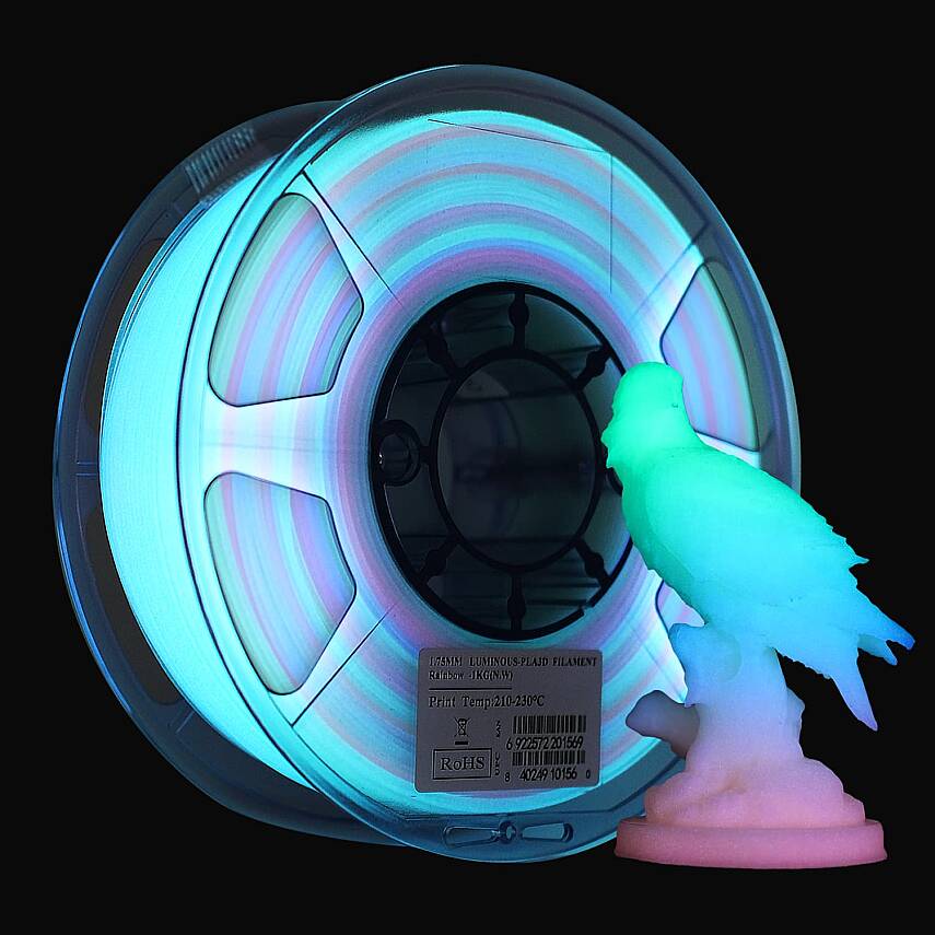 Esun PLA Karanlıkta Parlayan Filament Rainbow 1.75mm 1Kg - 1
