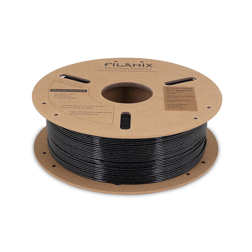 Filamix PETG Sparkling Siyah Filament 1.75mm 1Kg - 2