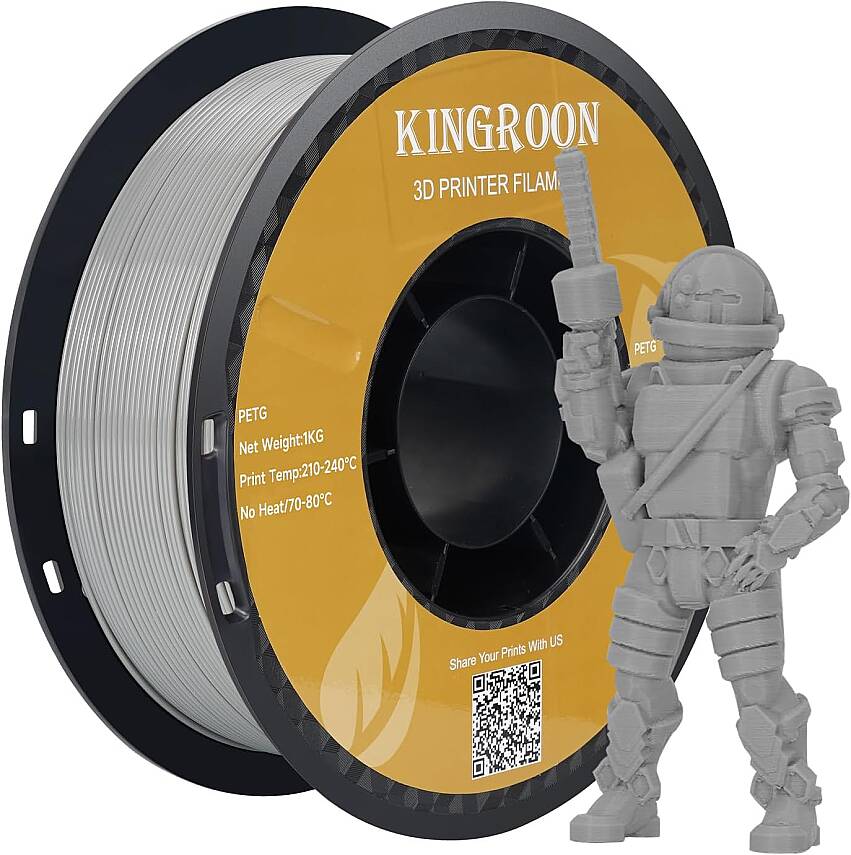 Kingroon Rapid PETG Gri Filament 1.75mm 1Kg - 1