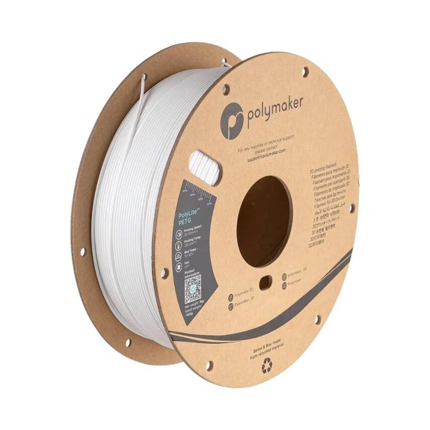 Polymaker PolyLite PETG Filament Beyaz - 1